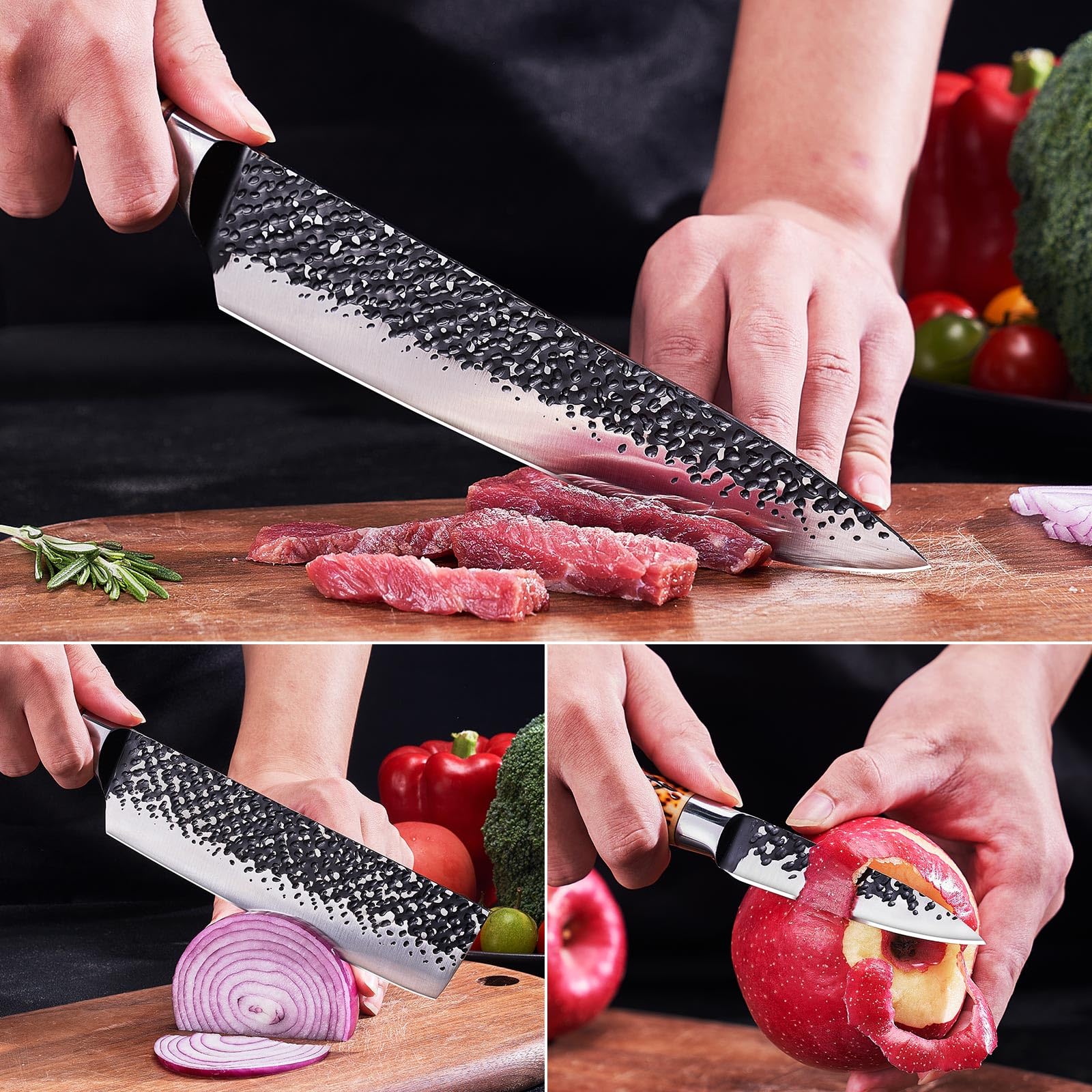 Topfeel Kitchen Knife Set 3 PCS, Hand Forged Japanese Chef Knife Set — Amazon image 5