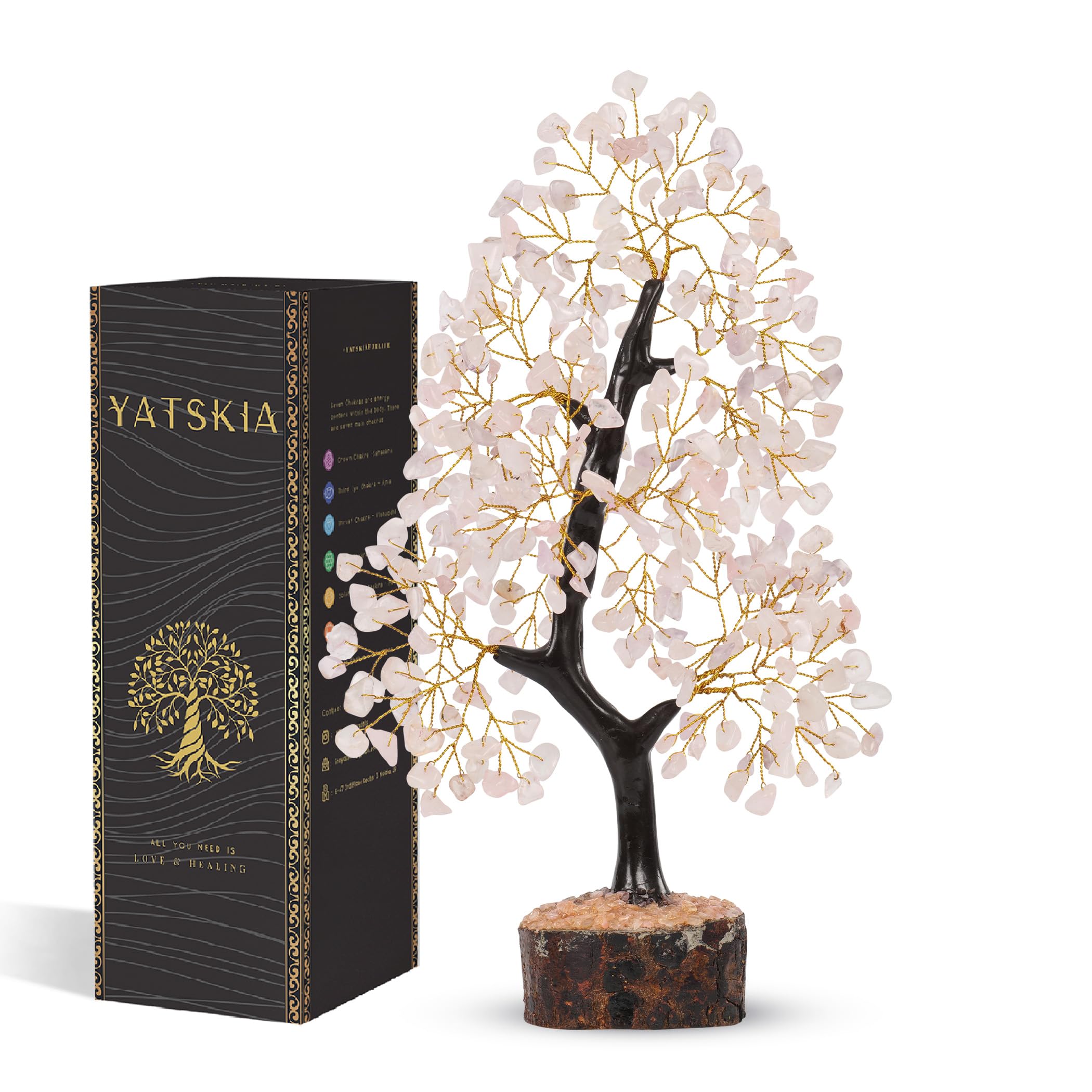 YATSKIA Rose Quartz Crystal Tree