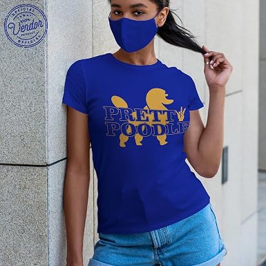 Official Sigma Gamma Rho Sorority T-Shirt - SGRHO Crew Neck, Pretty Poodle Design, True-Royal Color, X-Large