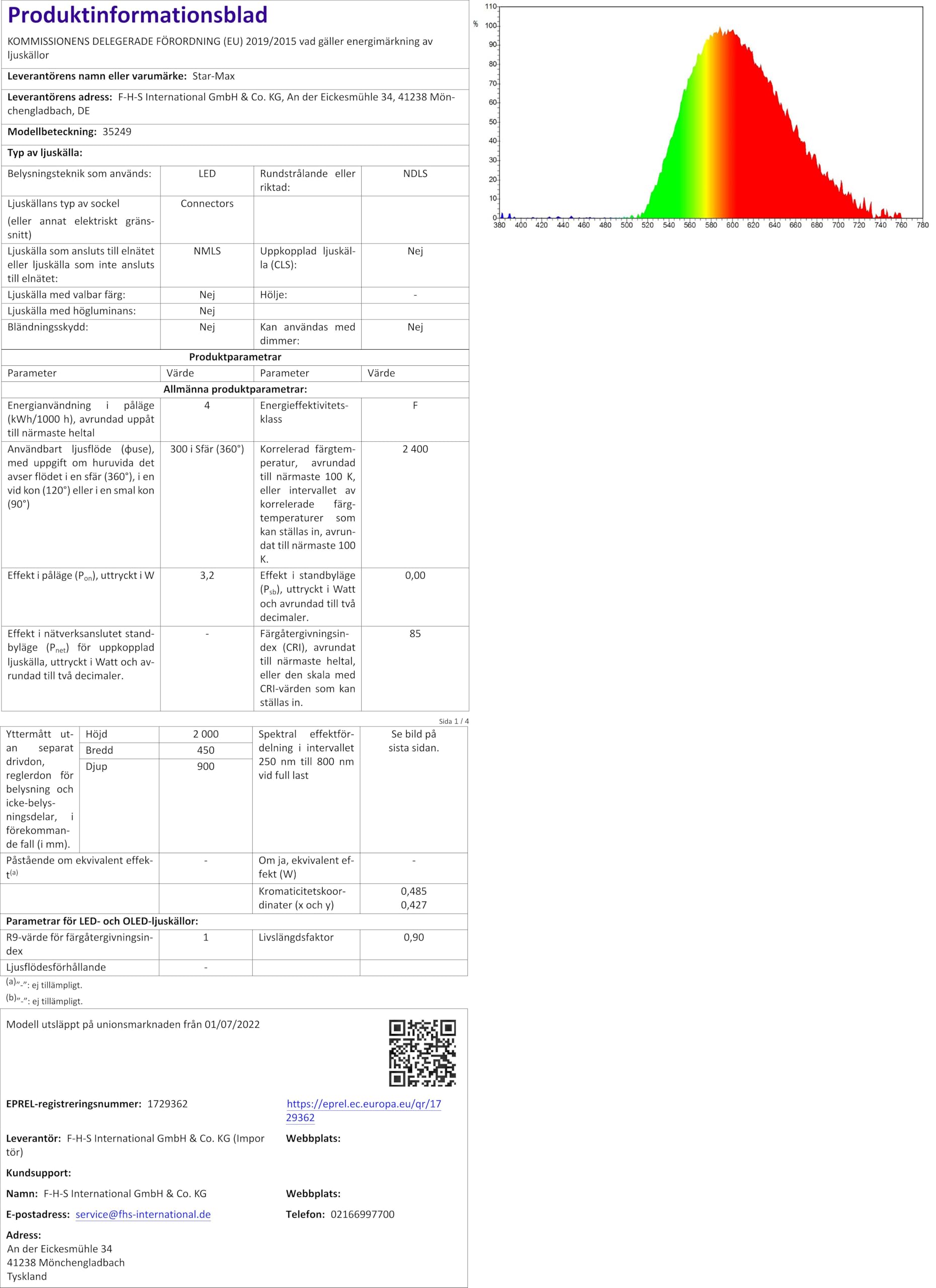 Star-Max Galaxy LED Tannenbaum zur Wandbefestigung 300cm mit 260 warmweißen LED