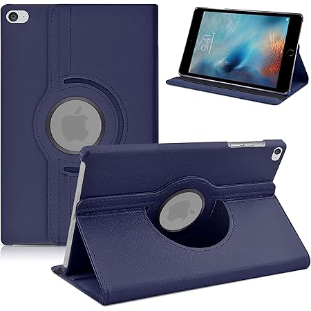 San Pareil Apple Ipad Mini4 360 Degree Rotating Hard Folio Case Black With Tablet Stand And Camera Hole Made Of Pu Leather With Extra Strong Back Ipad Mini 4 Only Amazon In Computers Accessories