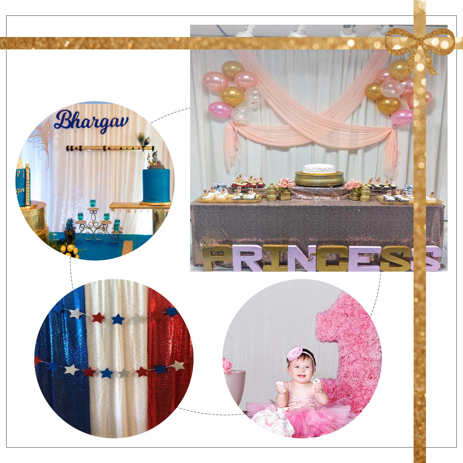 Sequin Backdrop 183x243cm Iridescent Shinny Sequin Photography Backdrop Party Prom Wedding Youtobe Banquet Photo Background (6x8 feet) — view 28