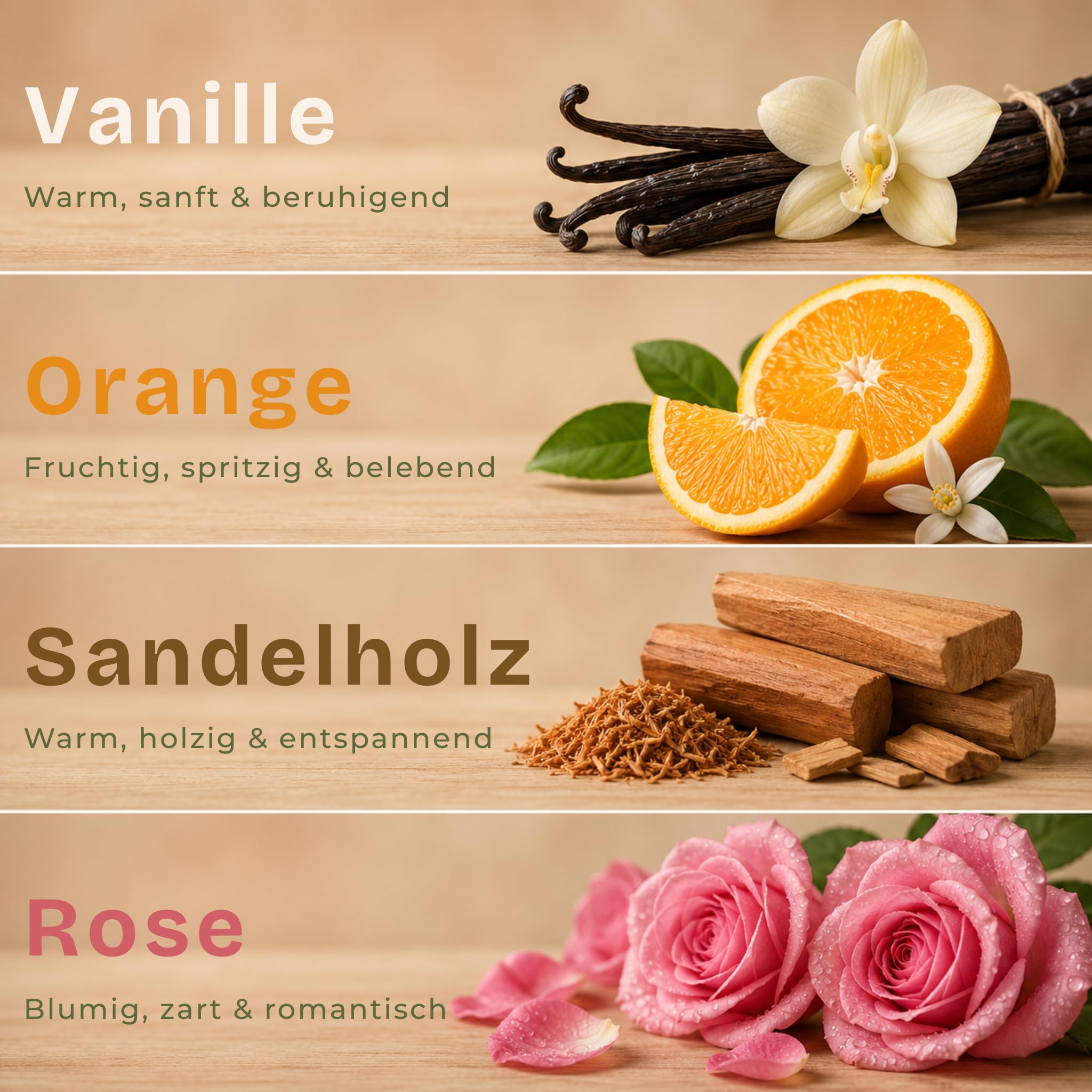 Geschenkset Elegance Kerzensand mit Duft 4x150g inkl. 12 Dochte | 96h Brennzeit. Pflanzenwachs, ohne Paraffin, rußarm. Vegan und nachfüllbar. Kerzensand mit Docht und Duft.