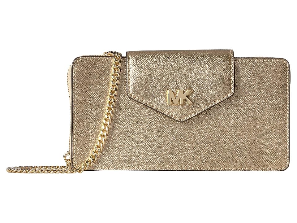 

MICHAEL Michael Kors Small Convertible Phone Crossbody (Pale Gold) Handbags