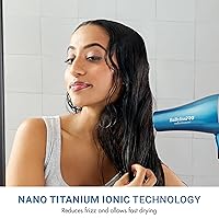 Vista 2 de Nano Titanium 2000-Watt Blow Dryer with Concentrator Nozzle, Professional Grade Ionic Corded Styling Tool for Hair