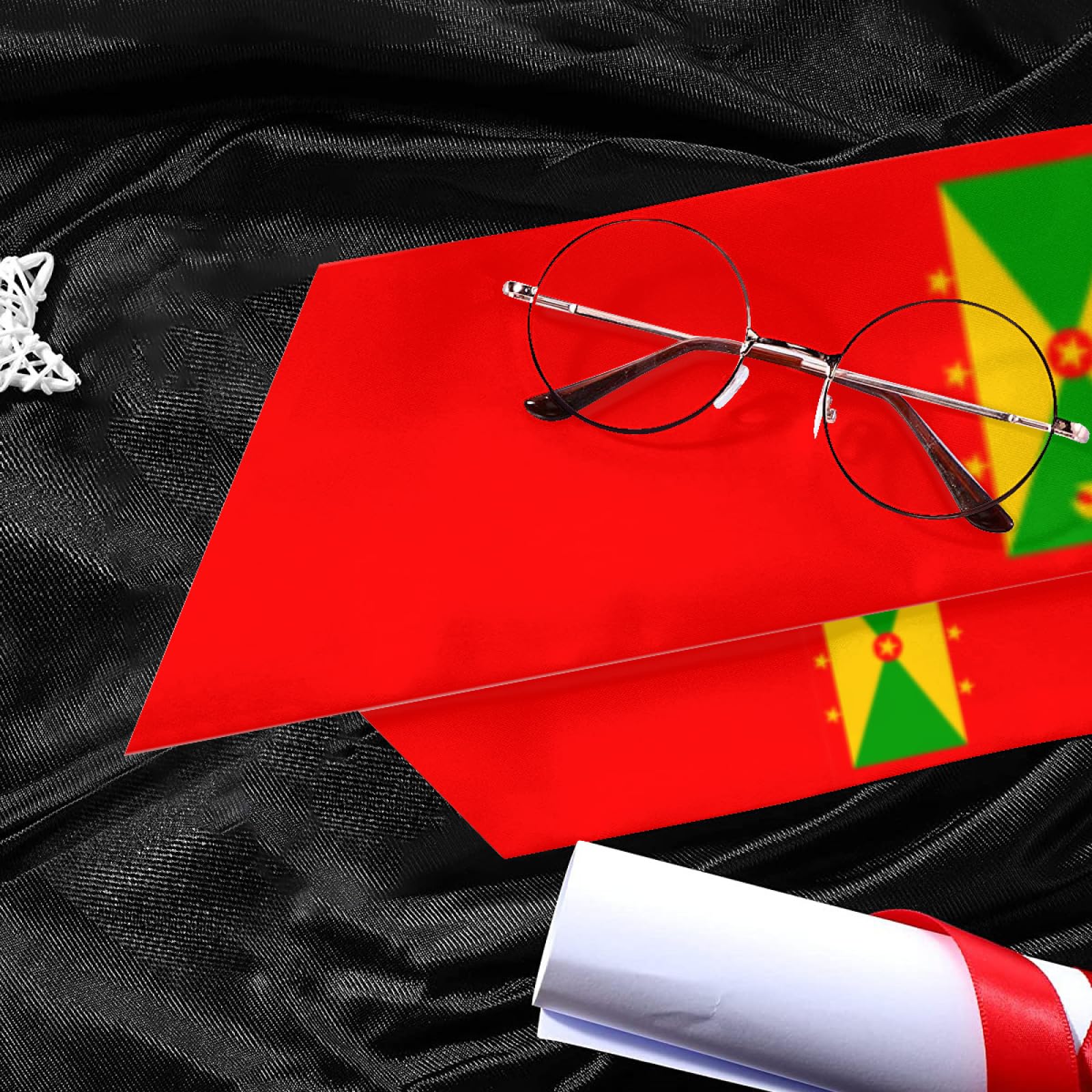 Vintage Grenada Grenadians Flag Graduation Stole Shawl Sash for Men Women Unisex Adult Double Sided Lightweight Soft Scarf Class of 2025 Graduate Gift for Study Aboard International Students