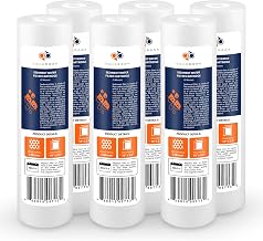 Aquaboon 5 Micron 10 x 2.5 Sediment Filter - Whole House Water Filter Replacement Compatible with Well Water Filters - P5, AP110, WHKF-GD05, 6 Pack