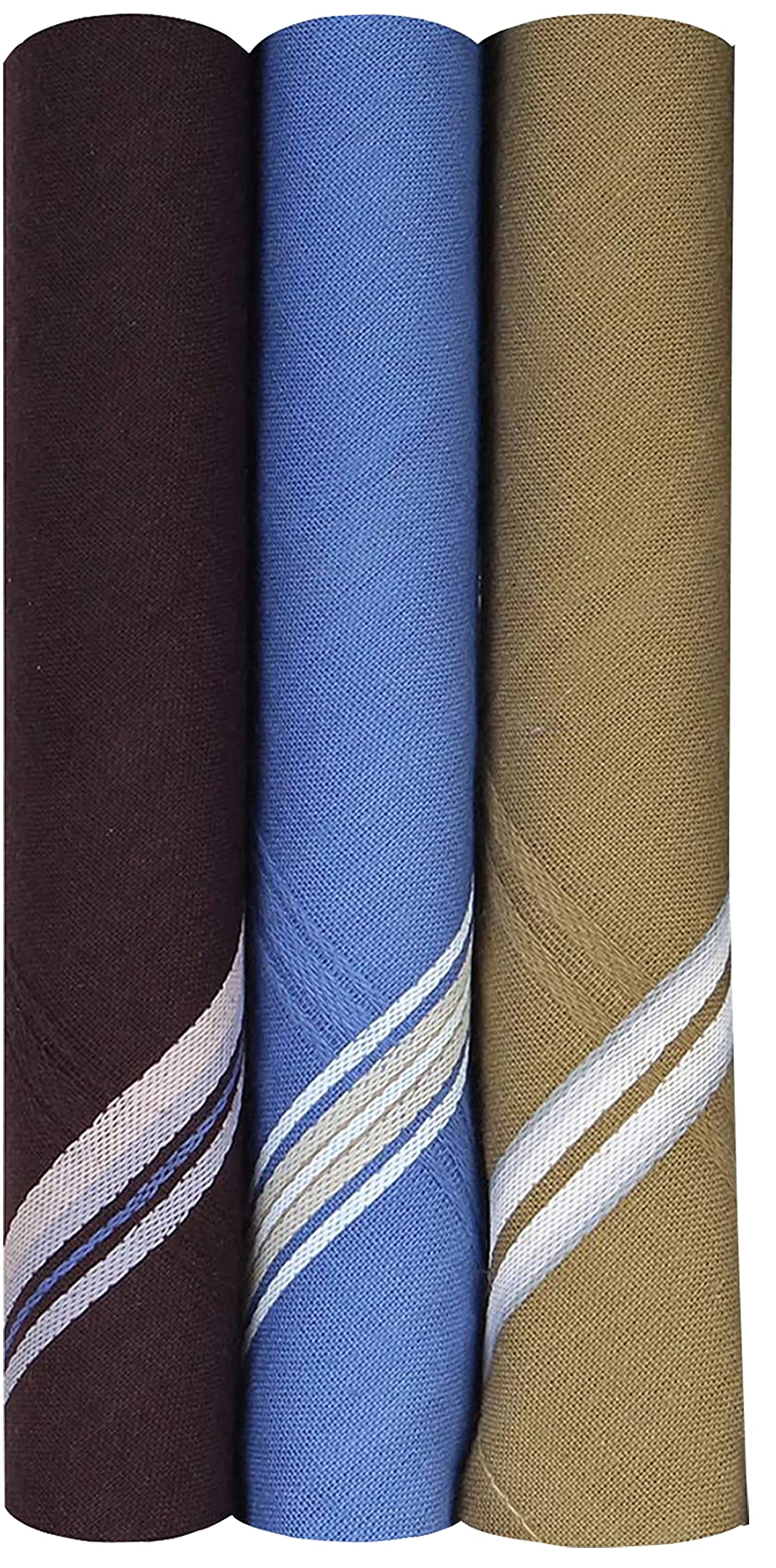 Kuber IndustriesKuber Industries 100% Cotton Premium Collection Handkerchiefs Hanky for Men Set of 3 (Dark Color)