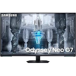 SAMSUNG LS43CG700NUXEN Monitor Odyssey Neo G7 G70NC (3840 x 2160, 144 Hz, 1 ms, DisplayHDR 600, FreeSync Premium Pro), Negro y Blanco, De 43"