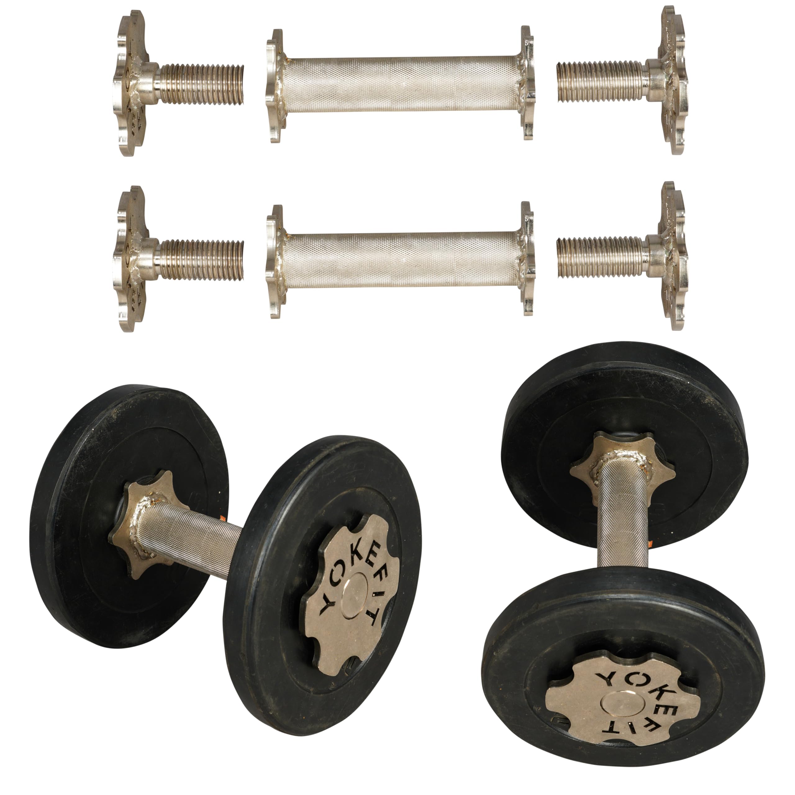 YOKEFIT adjustable dumbbell handles with new spinlock system for Versatile Workouts Dumbbells with Anti-Slip Handle for Exercise & Fitness Fast Adjust Weight, Innovative Workout ,upto 60 kg capacity each, nickel plated with knurlings - 1 pair (only h (B0CXST25DL) Amazon Price History, Amazon Price Tracker
