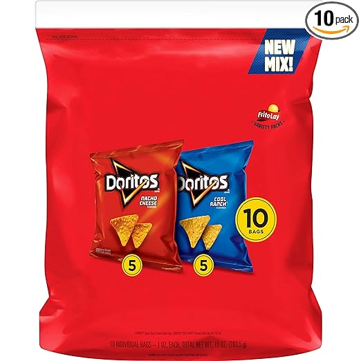 Doritos Mix (Nacho Cheese and Cool Ranch),1 Ounce (Pack of 10)