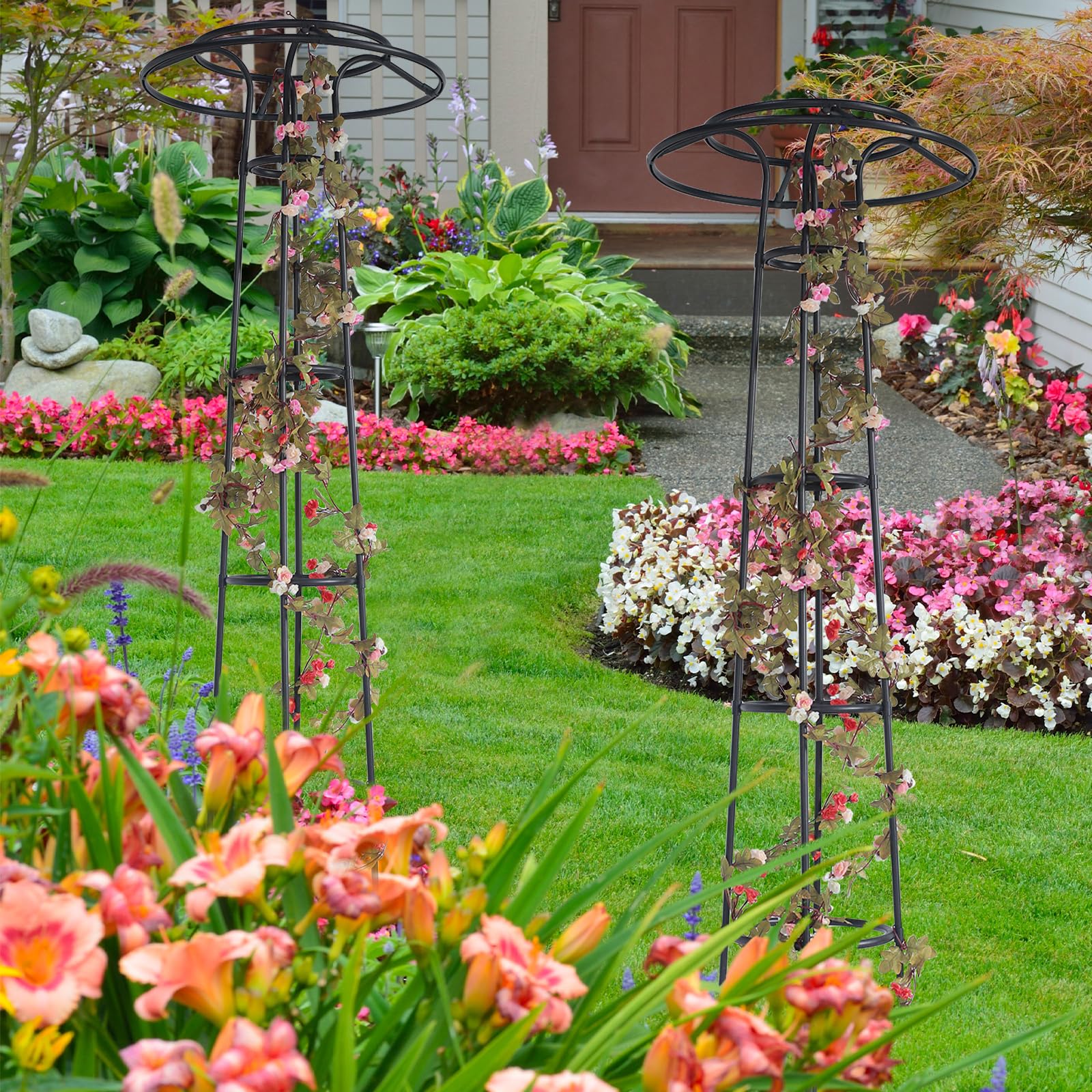 Structure de soutien pour plantes grimpantes de 185 cm - Support de jardin pour rosiers, espalier de jardin pour plantes grimpantes, légumes et plantes, 1 pièce