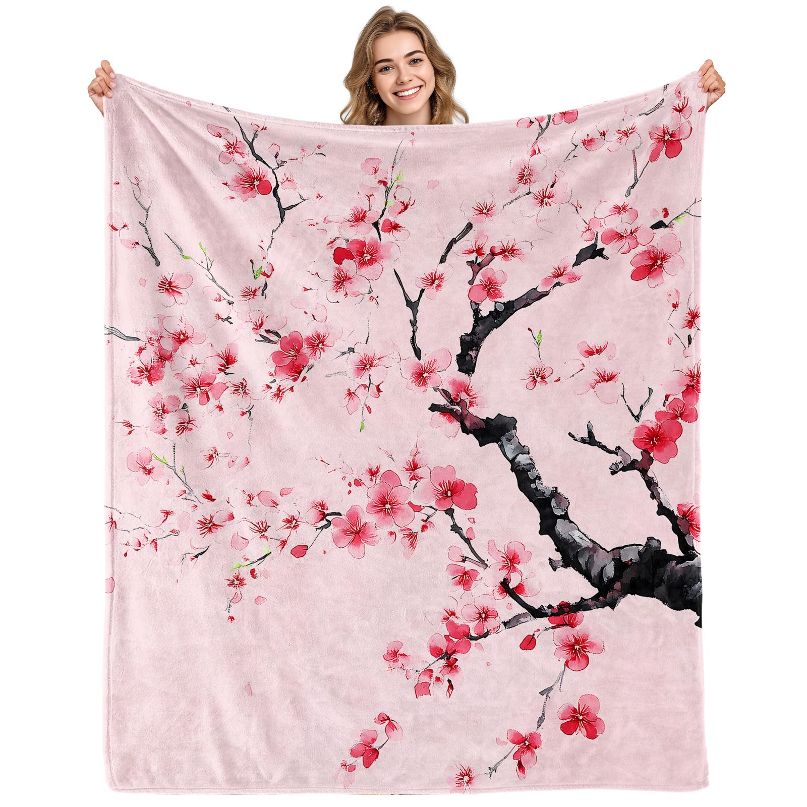 Amazon.com: Aimego Cherry Blossom Blanket Gifts for Girls Women