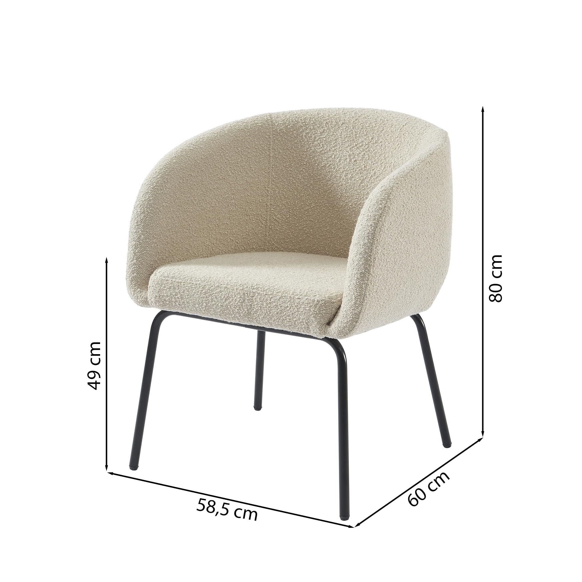 BAÏTA Sillón Belem de Tela Bouclette Beige