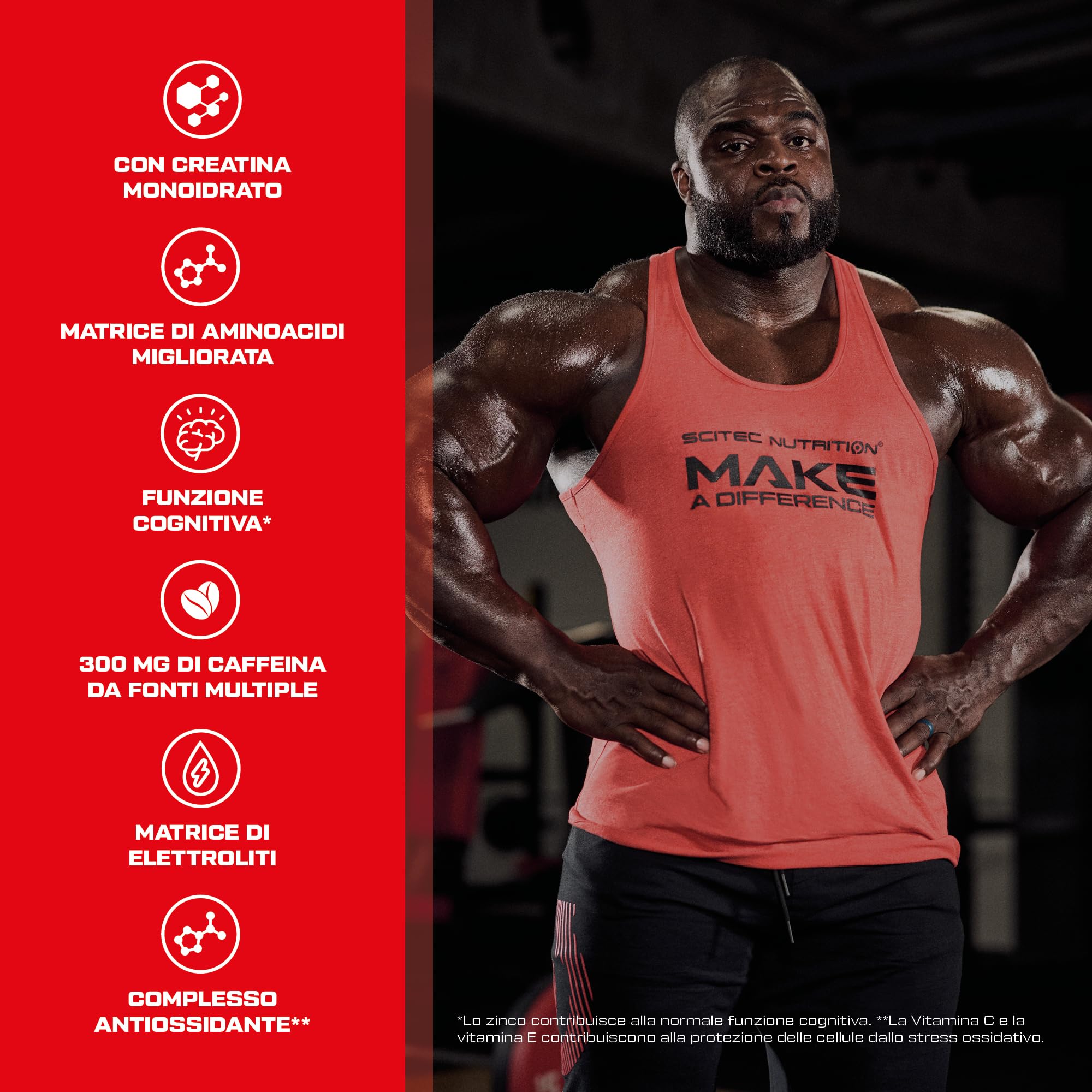 Scitec Nutrition Hot Blood Hardcore, Bevanda pre-allenamento in polvere con aminoacidi e creatina, 700 g, Guaranà