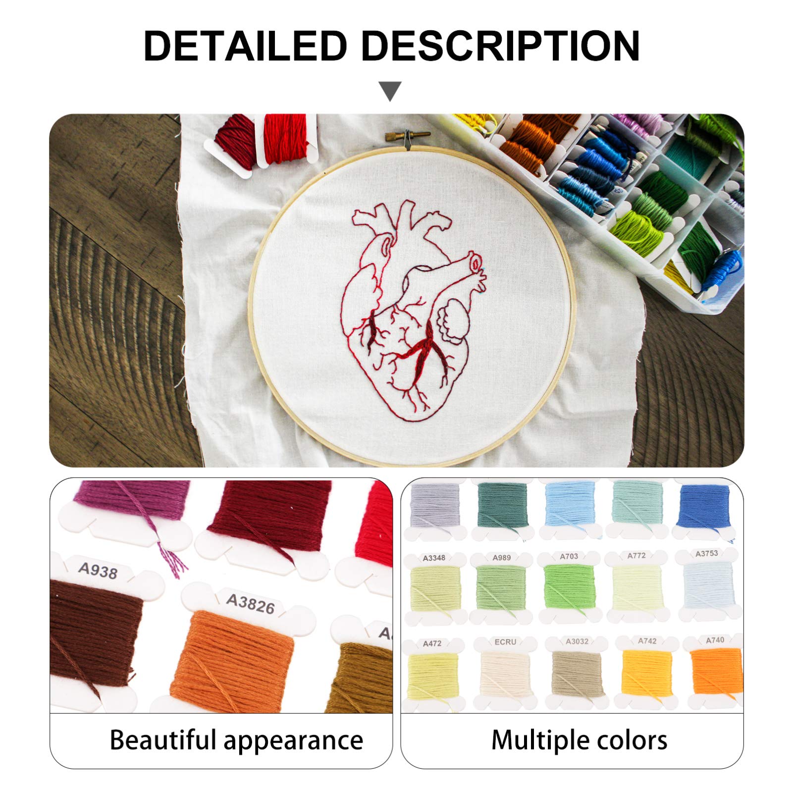COHEALI Embroidery Bobbin Thread Set 40 Rolls 4m Dmc White Thread for Quilting Hand Sewing and Home Decor