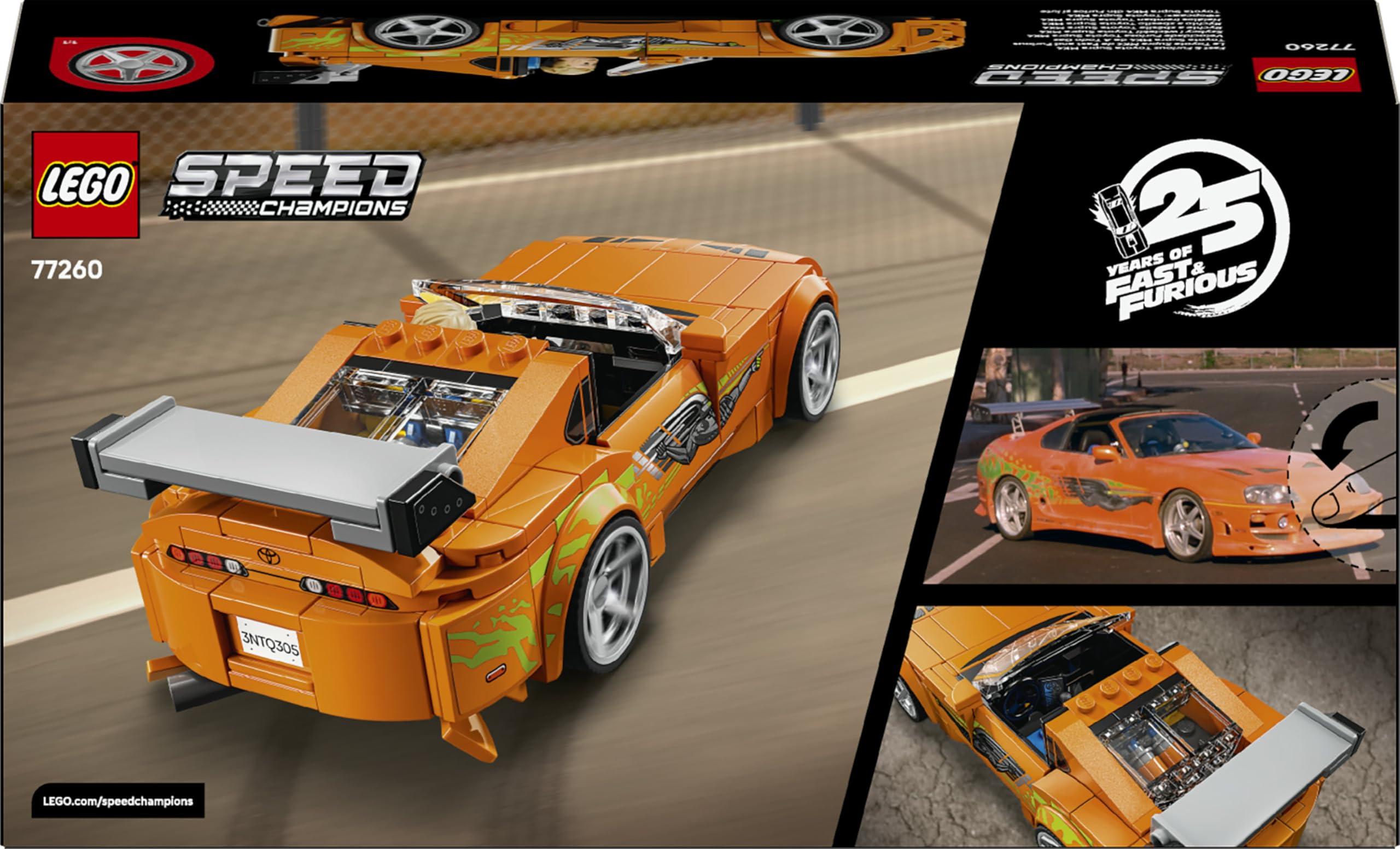LEGO Speed Champions La Toyota Supra MK4 de Fast and Furious - Jouet Voiture - Maquette avec Minifigurine de Brian O'Conner - Cadeau STEM pour Garçon dès 10 Ans ou Ado Fan du Film 77260