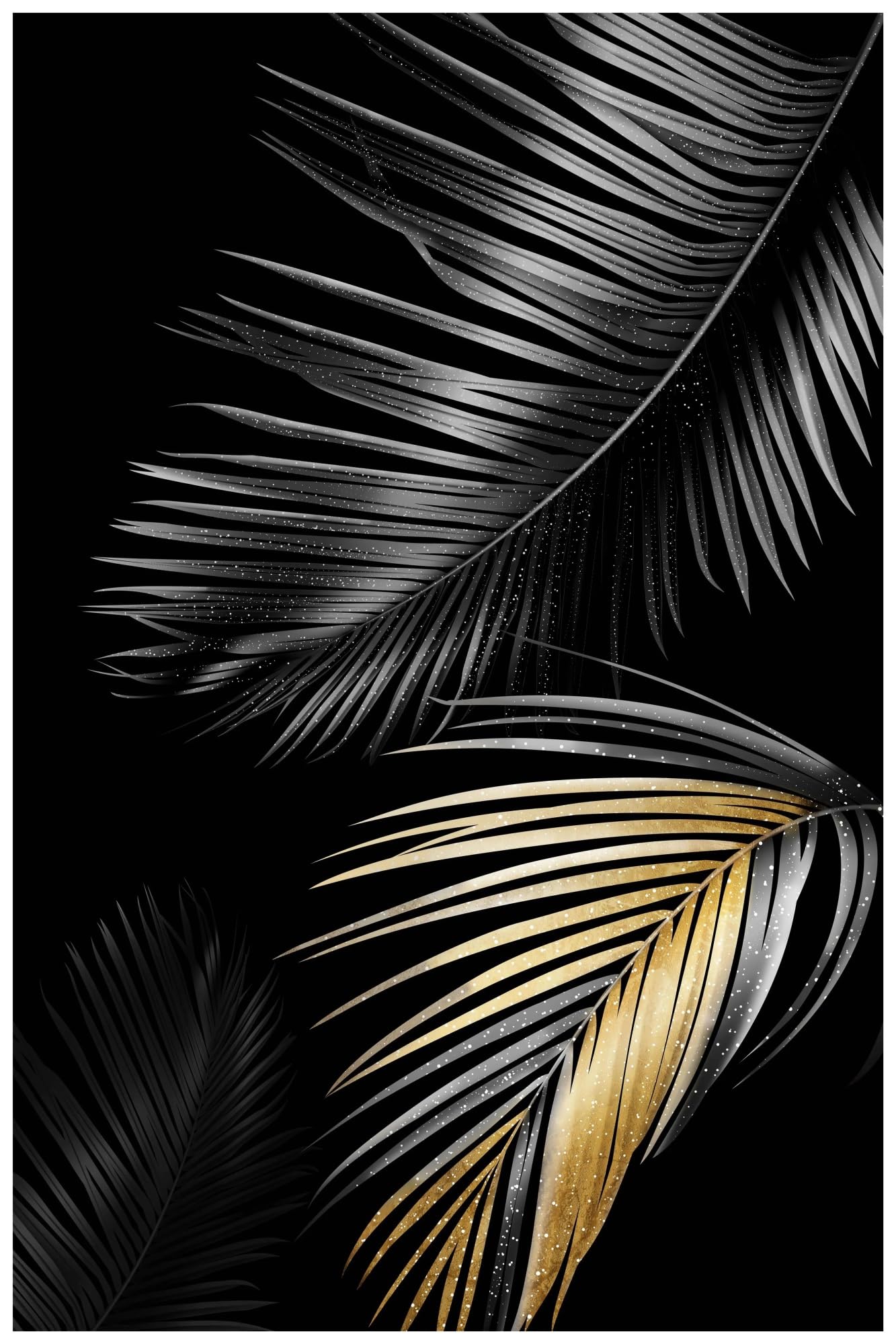 Imprimés sur toile abstraits de feuille d'or art mural chic