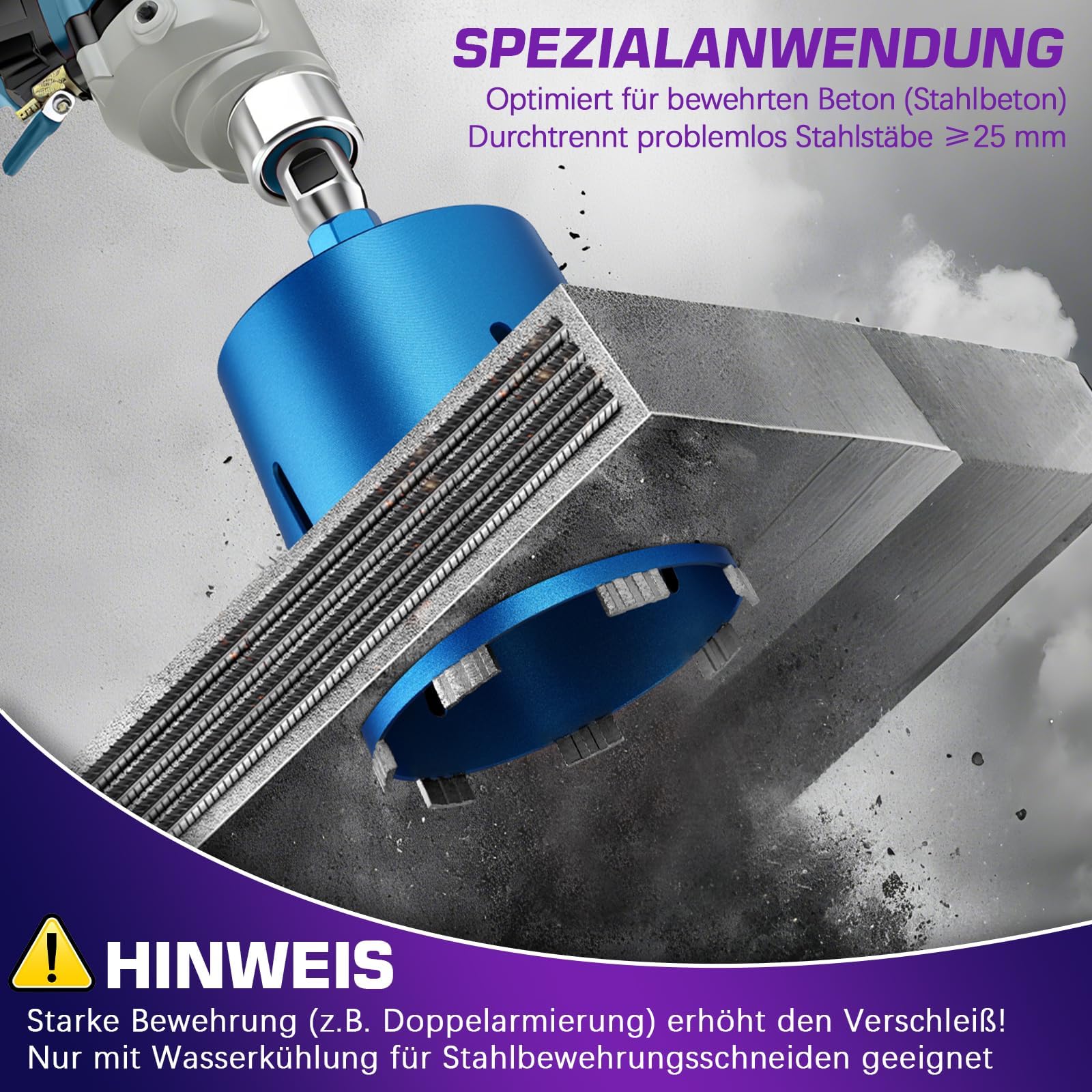 M22 pogłębiacz do puszek DM 120 mm, długość całkowita 200 mm, diamentowa koronka wiertnicza z SDS-Max, 10 mm Turbo, maks. 2200 obr./m, wiertło wiertnicze na sucho wiertło rdzeniowe do wiertarki