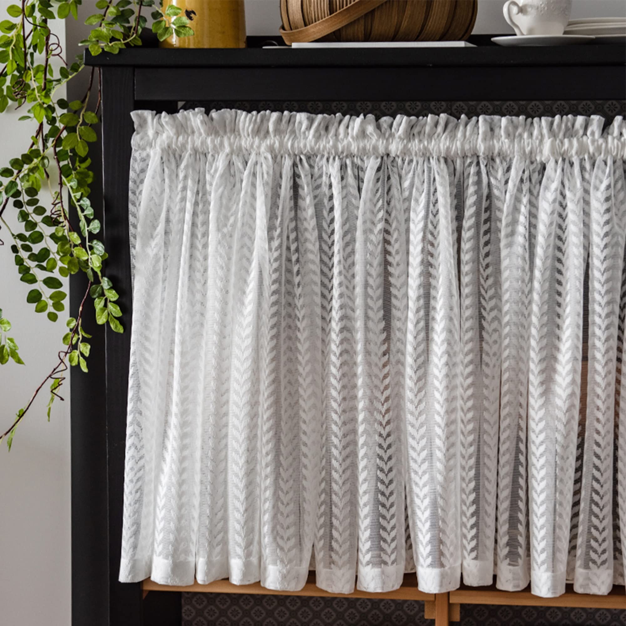 Cortinas cortas de gasa opacas, medios, paneles para salas de estar pequeñas, dormitorios, cortinas de privacidad para gabinetes, cubiertas antipolvo de 2,7 x 1,4 m, color A