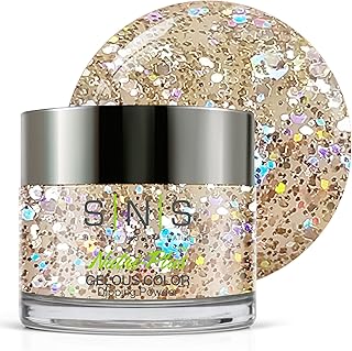 SNS Nail Dip Powder, Gelous Color Dipping Powder - Kinglet (Metallics/Gold, Glitter) - Long-Lasting Dip Nail Color Lasts up to 14 days - Low-Odor & No UV Lamp Required - 1 Oz