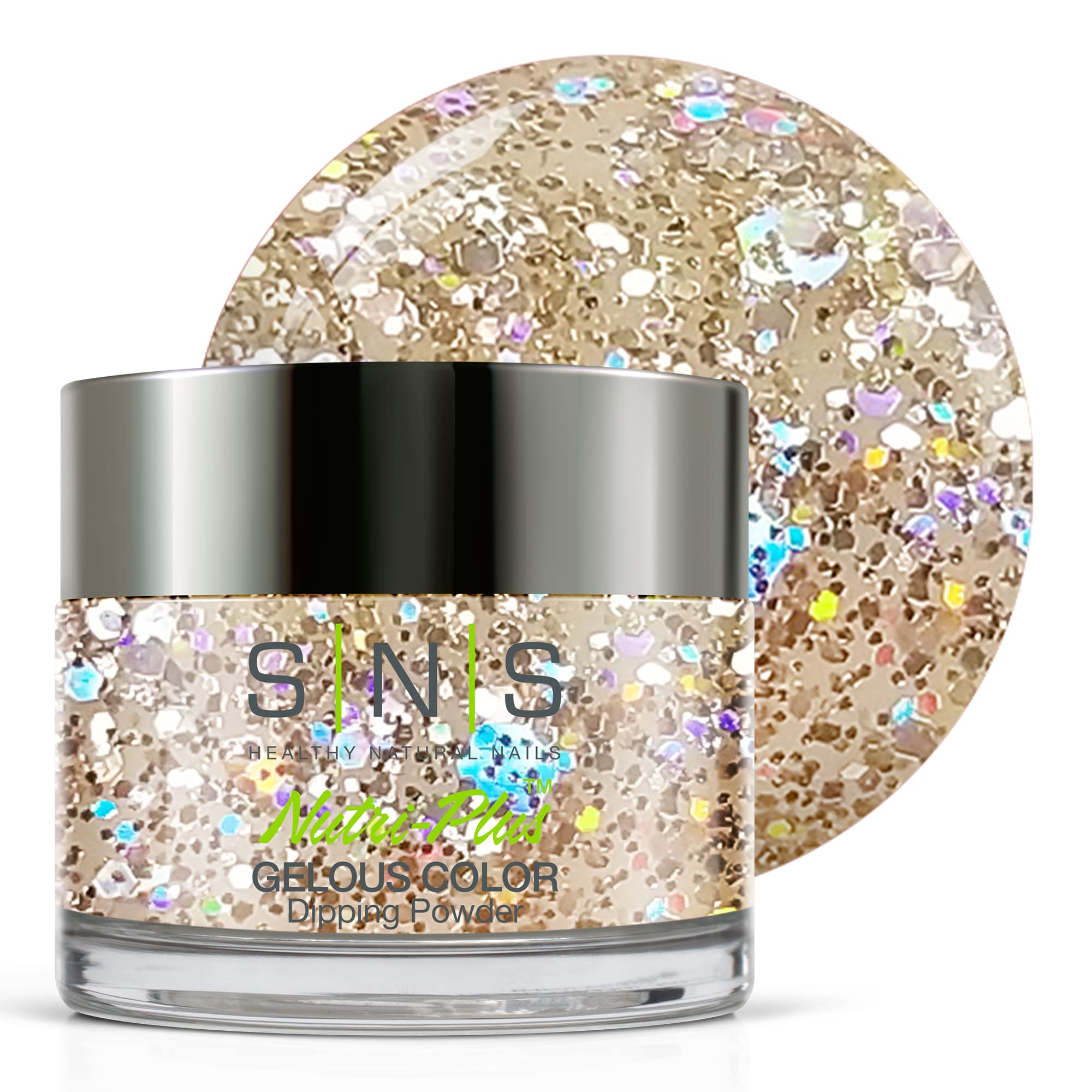 SNS Nail Dip Powder, Gelous Color Dipping Powder - Kinglet (Metallics/Gold, Glitter) - Long-Lasting Dip Nail Color Lasts up to 14 days - Low-Odor & No