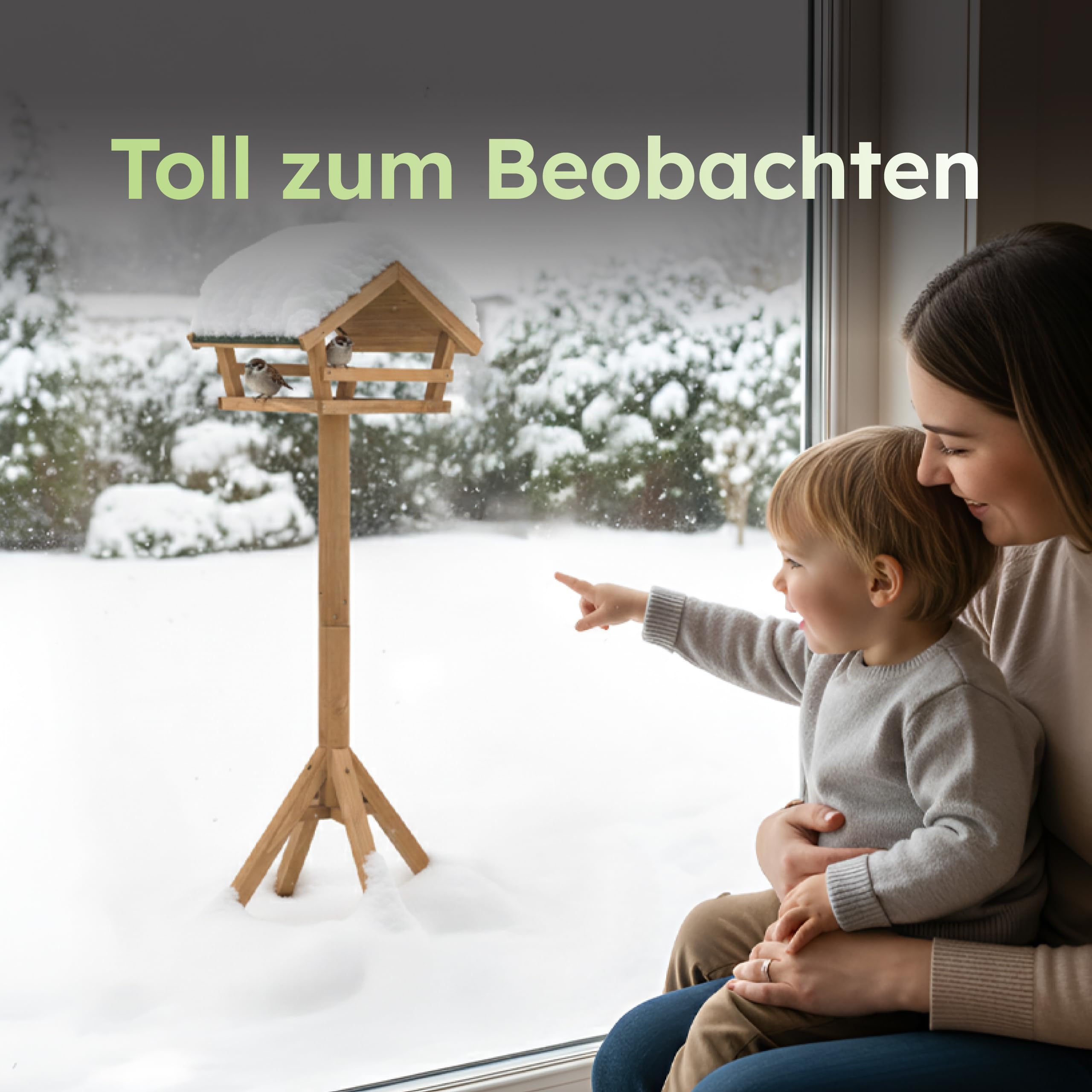 Moorland Vogelhaus mit Ständer wetterfest aus Tannenholz Bausatz