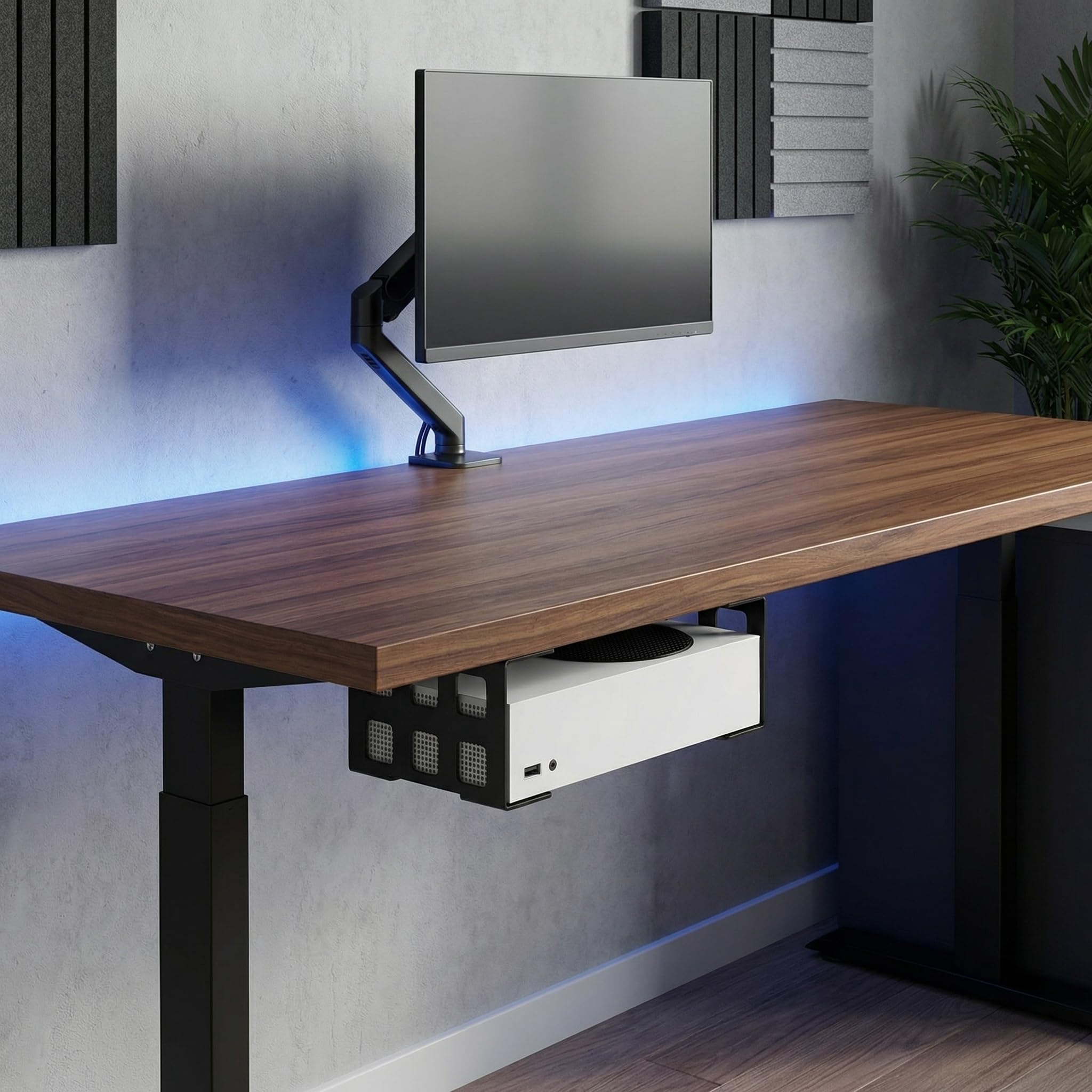 Supporti Sotto Scrivania per Router, Set di Supporti per Mini PC, Supporto da Soffitto per Proiettore, Compatibili con Xbox Series S e PS5 Pro, TV Box, per Dispositivi Spessore Inferiore 9 cm