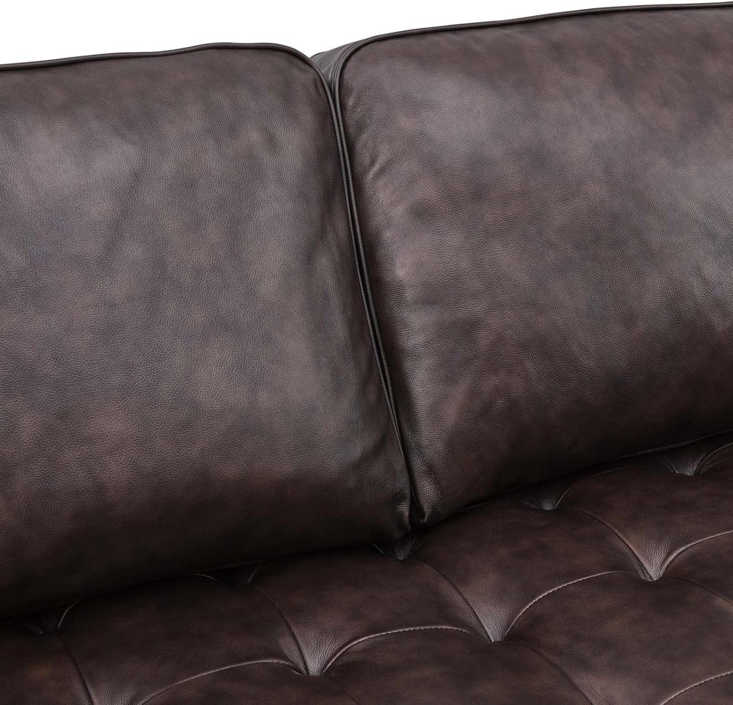 Modway Valour 98" Modern Style Leather Sectional Sofa in Brown