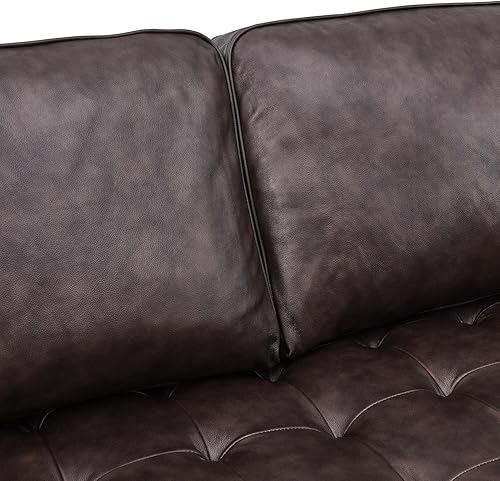 Miniatura 7 de Modway Valour - Sofá modular de cuero de estilo moderno de 98 pulgadas en color marrón