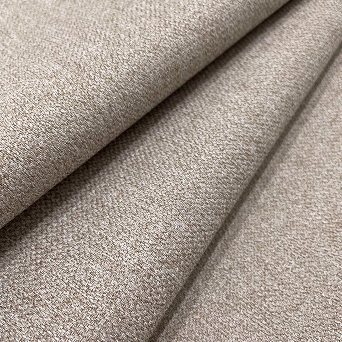 Malbec Linens Soft Plain Linen Look Heavy Furnishing Upholstery Fabric - Beige - Sample