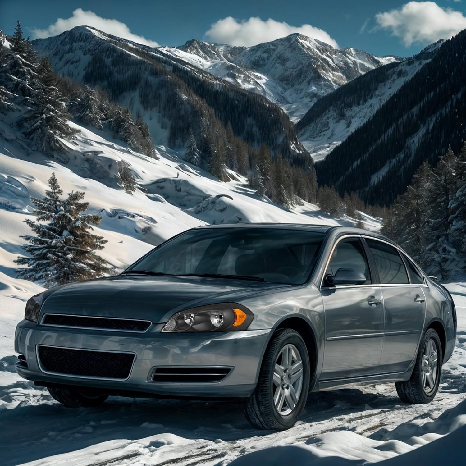 LEDKINGDOMUS Headlight Assembly, DOT-certified, Compatible with 2006-2013 Chevy Impala 2014 2015 2016 Chevy Impala Limited 06 07 Chevy Monte Carlo Headlamp Replacement Black Housing