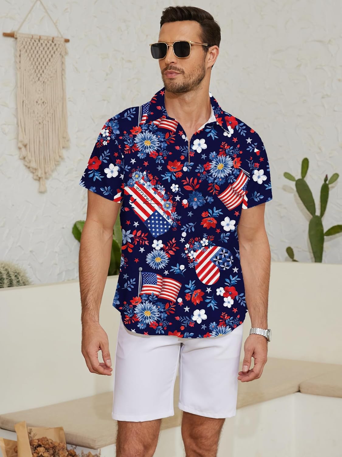 Hawaiian Shirt for Men Summer Vacation Beach Shirts Short Sleeve Button Up - Image 2
