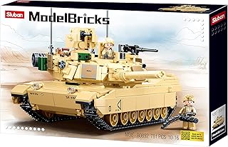Sluban M1A2 Abrams Tank US Army - M38-B0892-781 Pieces - 100% Compatible. Includes Box. Building Bricks Toy (M38-B0892)