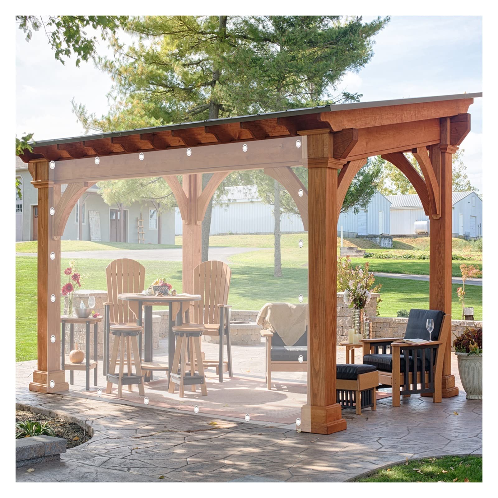 Transparenter PVC Streifen Vorhang - Anpassbar Für Pavillon, Garten & Gefrierschrank