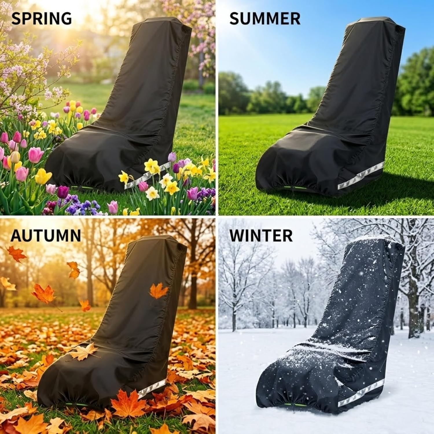 Push Lawn Mower Cover for Outdoor, 94 x 19.5 x 13.5 in Large Lawnmower Cover Heavy Duty 600D Fabric, Waterproof Mower Cover with Storage Bag