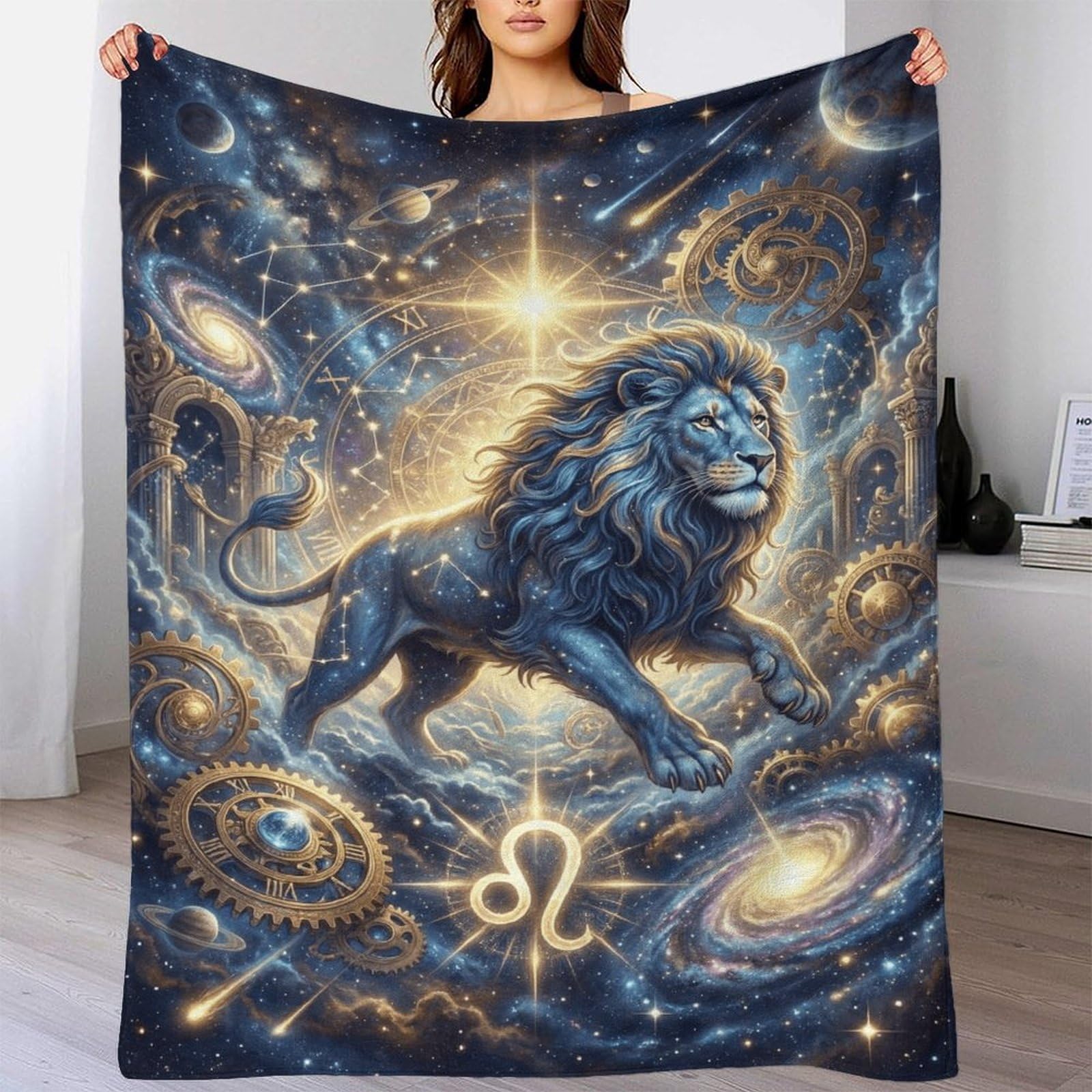 W7C8U2X3 Leo Zodiac for for Warm Throw Blanket, Bedroom Sofa Couch