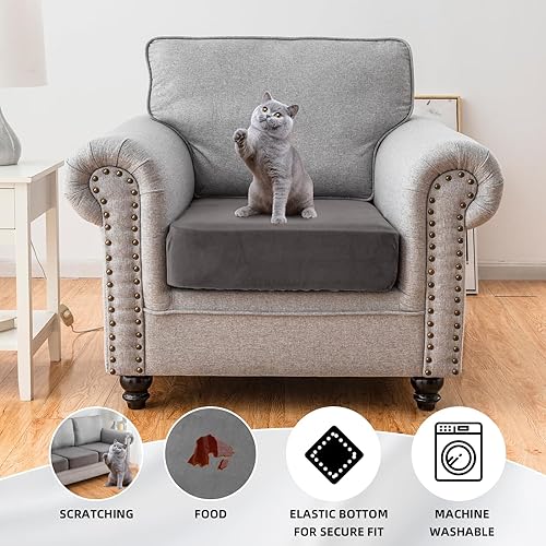 Miniatura 2 de Funda de cojín individual de terciopelo de felpa de 8.47 ozm de 8.47 ozm, funda de cojín rectangular para sofá, protector de muebles, funda de sofá