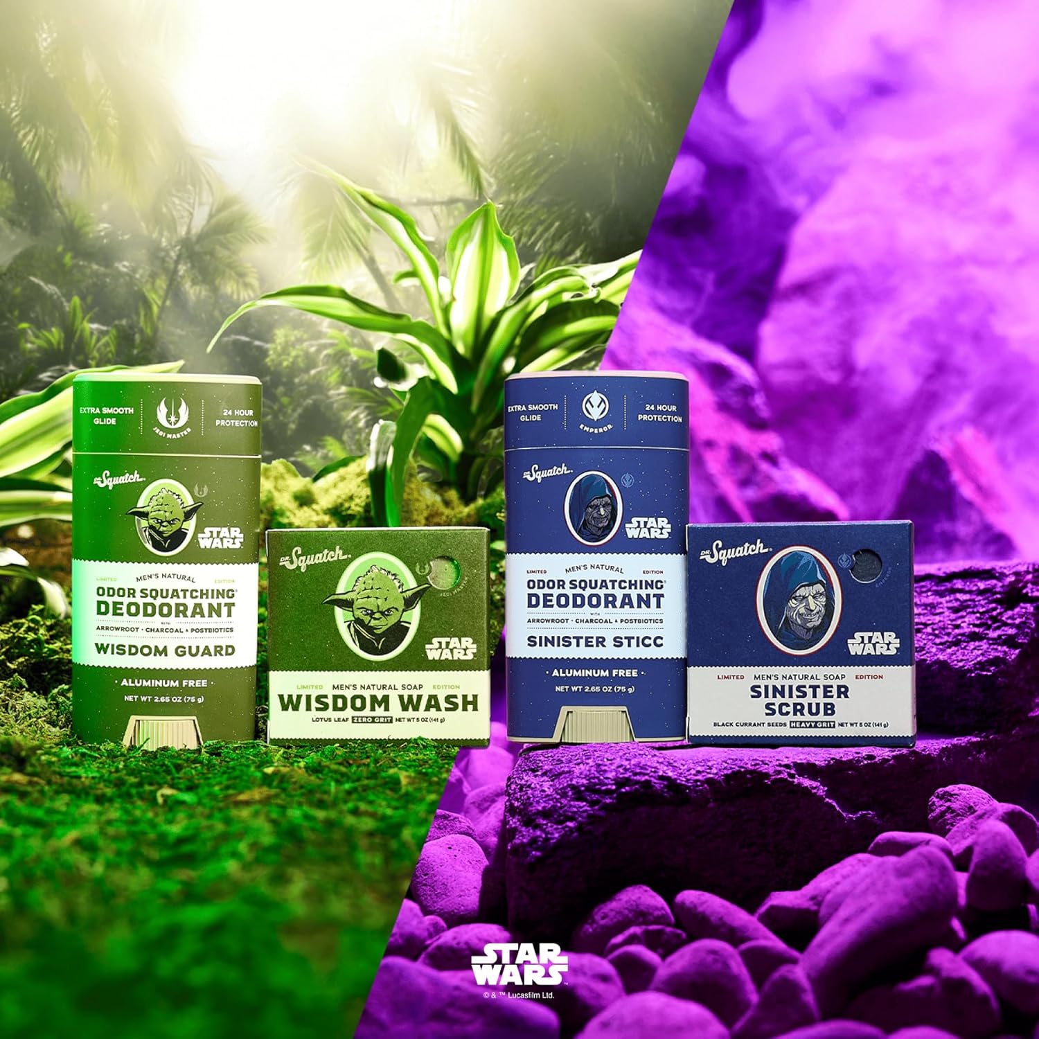 Dr. Squatch Star Wars Bundle - Natural 4 Soap and 2 Deodorant Gift Set - Wisdom Wash, Wisdom Guard, Sinister Scrub, Sinister Sticc - Image 5