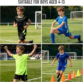 Football Kits for Boys, Kids Football Kit Soccer Jersey Set Costume Kids, Training Shirts And Shorts Set, Gifts for Boys 4-13 Years