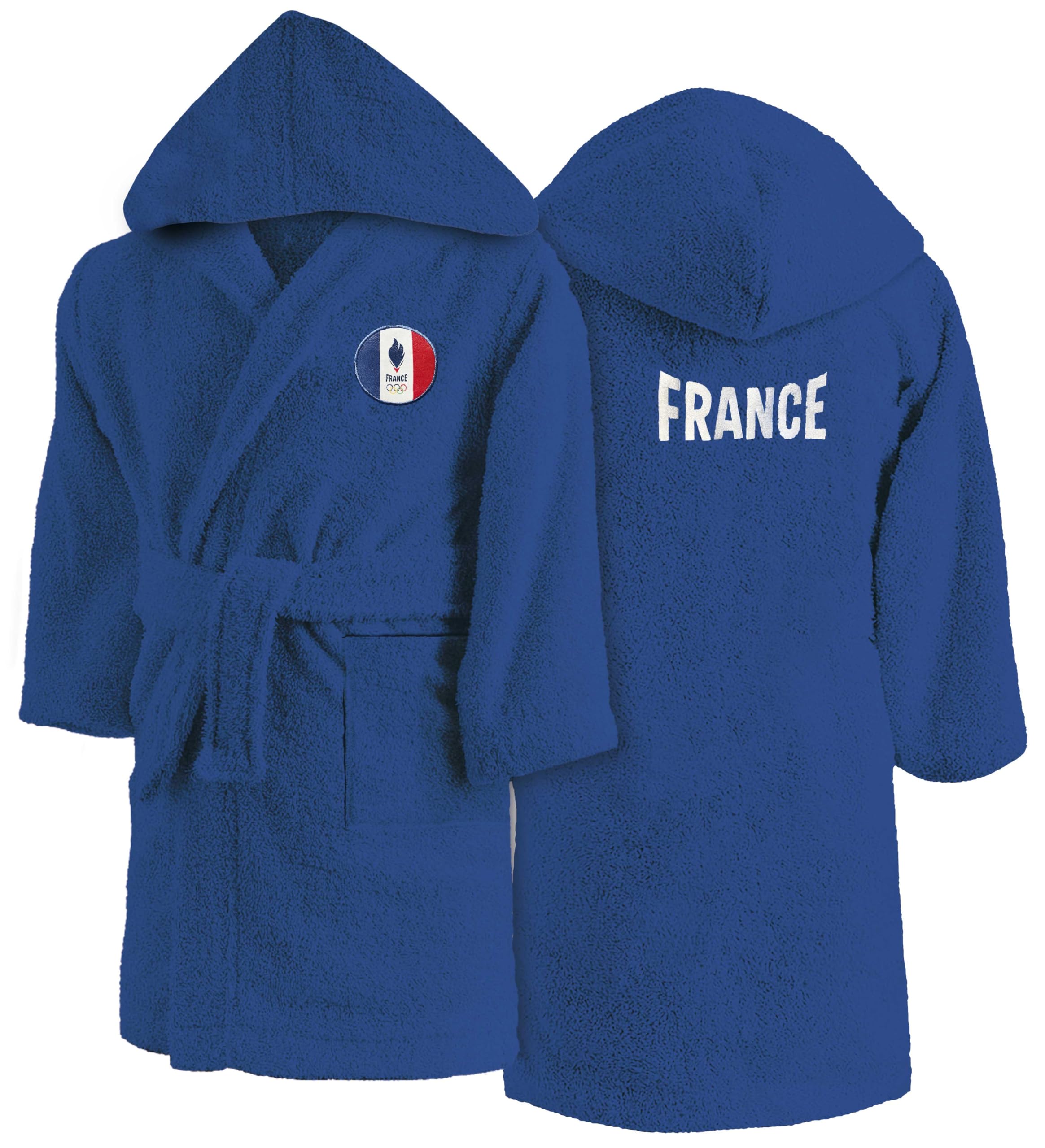 OMYDREAM PARIS Peignoir Enfant 100% Coton OEKO-TEX Taille 6/8 ans Bleu
