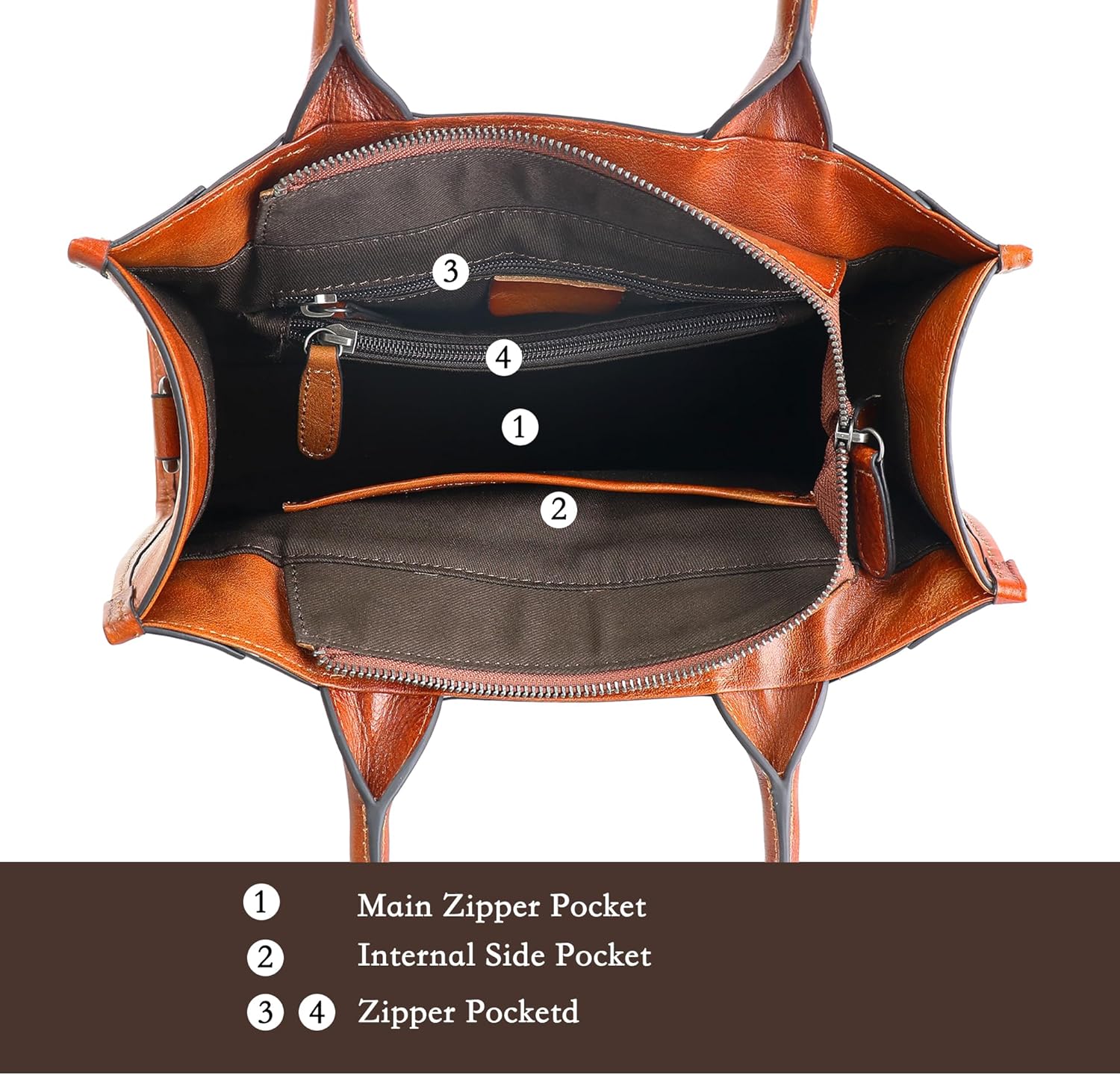 Tote Bag for Women Genuine Leather Crossbody Bag Large Capacity Satchel Handbag Shoulder Bag - Image 5