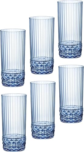 Bormioli Rocco America '20s - Vasos enfriadores de 16.25 onzas, azul zafiro, juego de 6