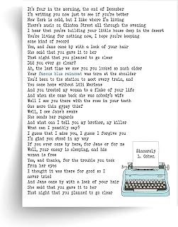Leonard Cohen Famous Blue Raincoat Lyrics Unframed Print