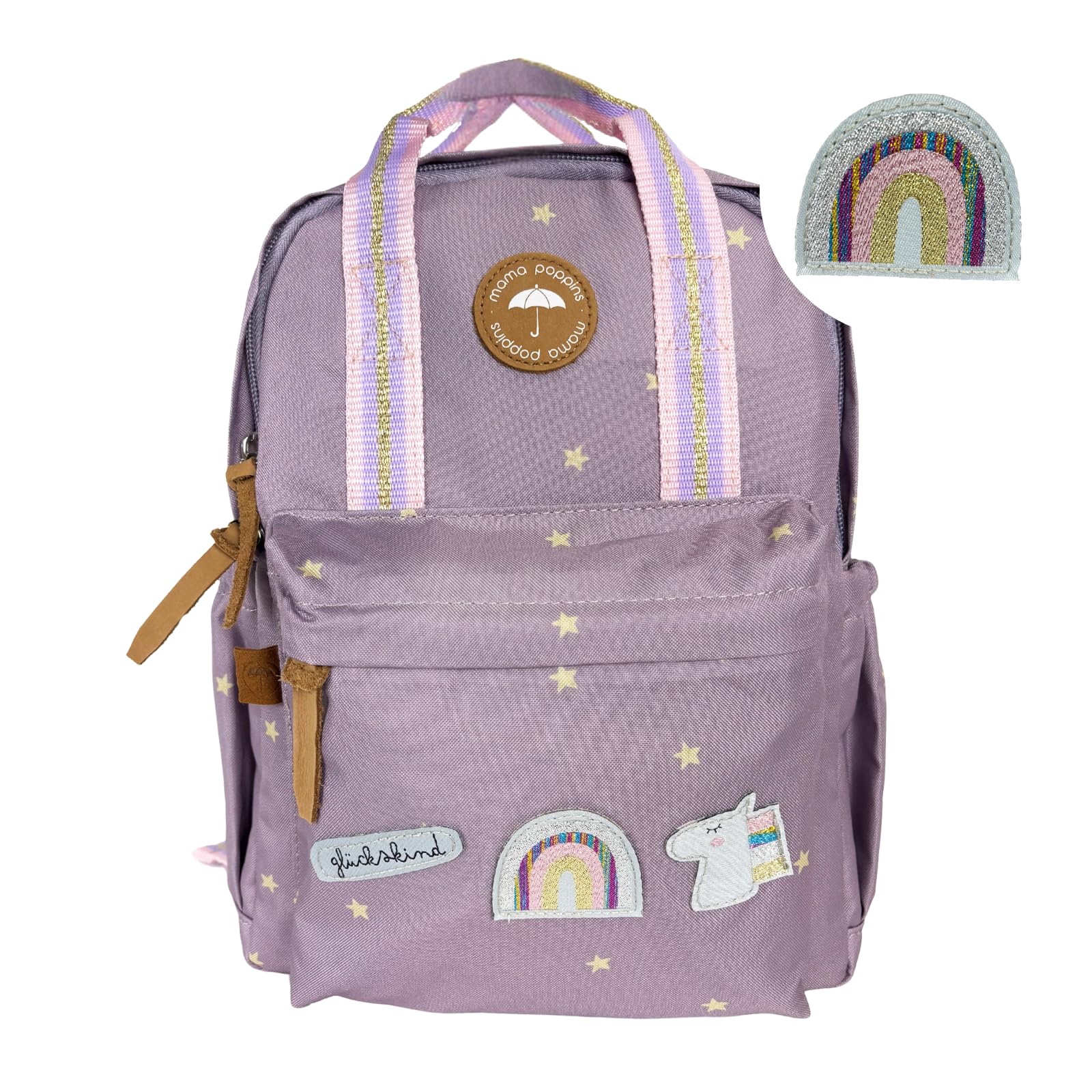 Kindergartenrucksack ab 3 Jahre | Mint mit Glückskind Patch
