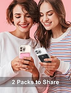 10000mAh Compatible with iPhone 15/16/17 and Android, Slim Portable Charger with Built in Cable, Power Bank Travel Charger External Battery Pack for Phone, 3 Output USB Type C, 2 Pack Black & Pink