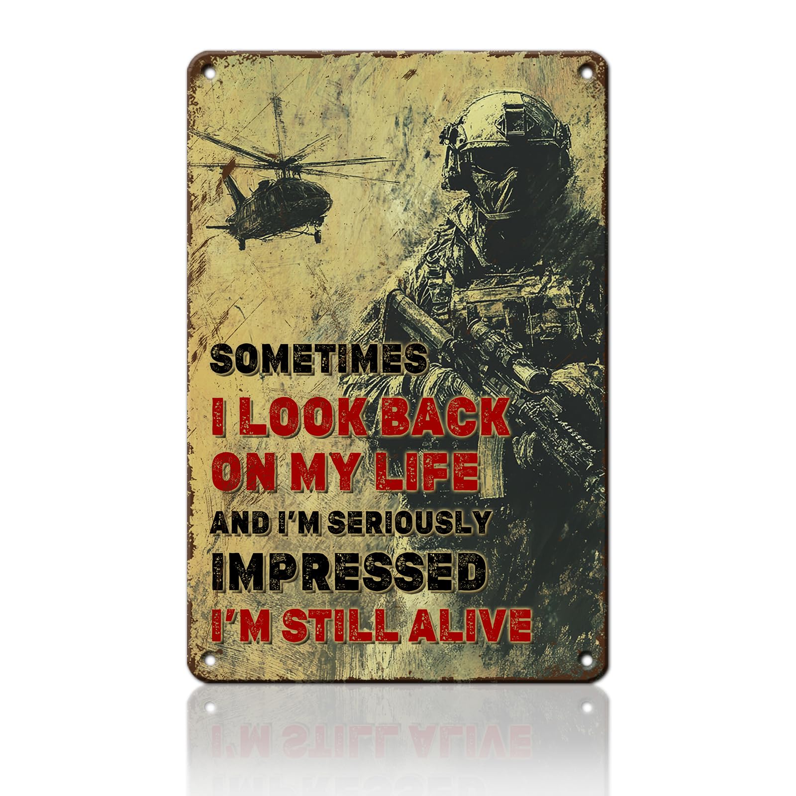 Anceky Sometimes I Look Back On My Life and I'm Seriously Sign Vintage Metal Tin Sign Wall Decor for Home Bar Yard Garden Outdoor 12×16 Inch