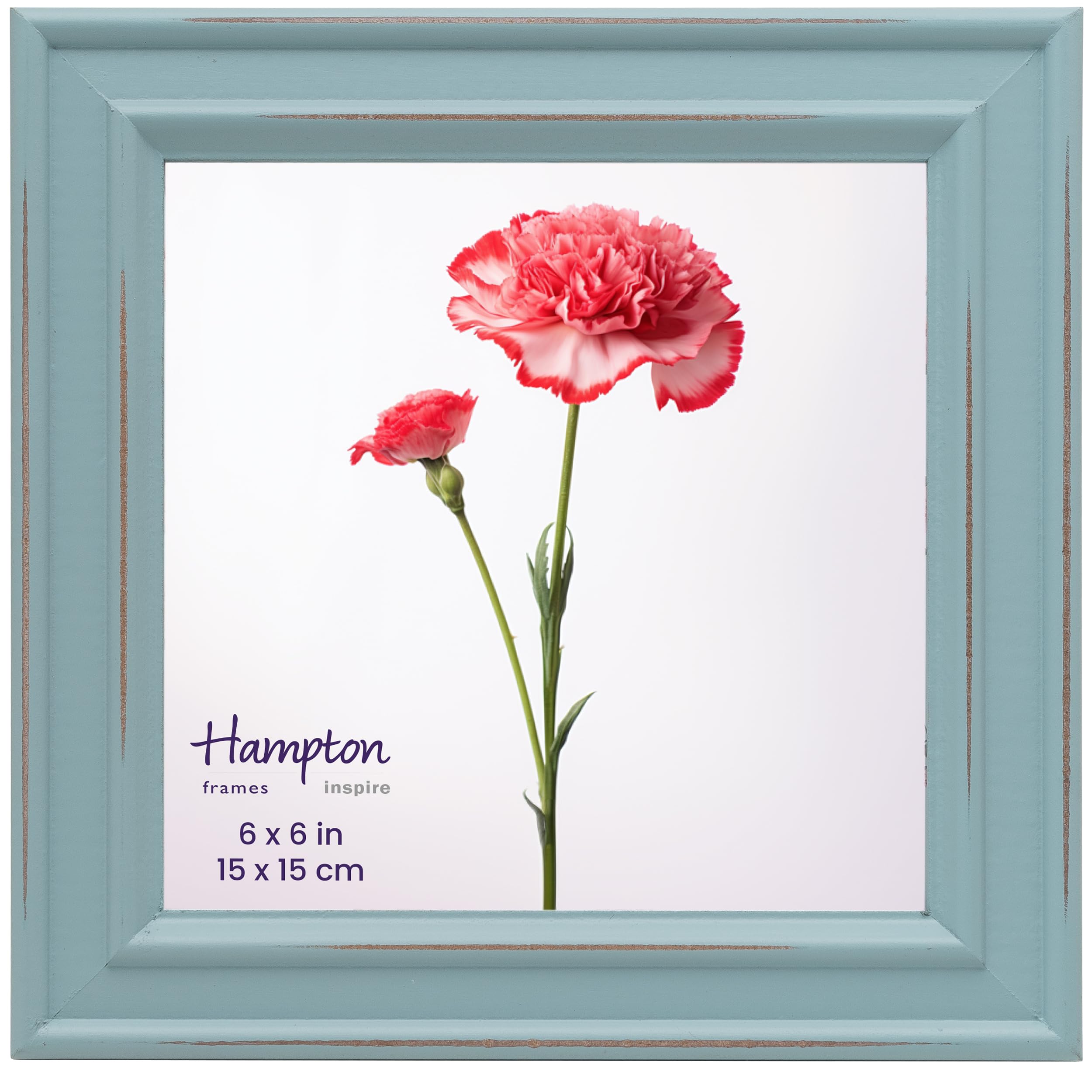 Inspire By Hampton Frames Light Blue Inspire By Hampton Paloma 6X6 (15X15cm) Square Picture Photo Frame Glass Ibh-Pal301966b