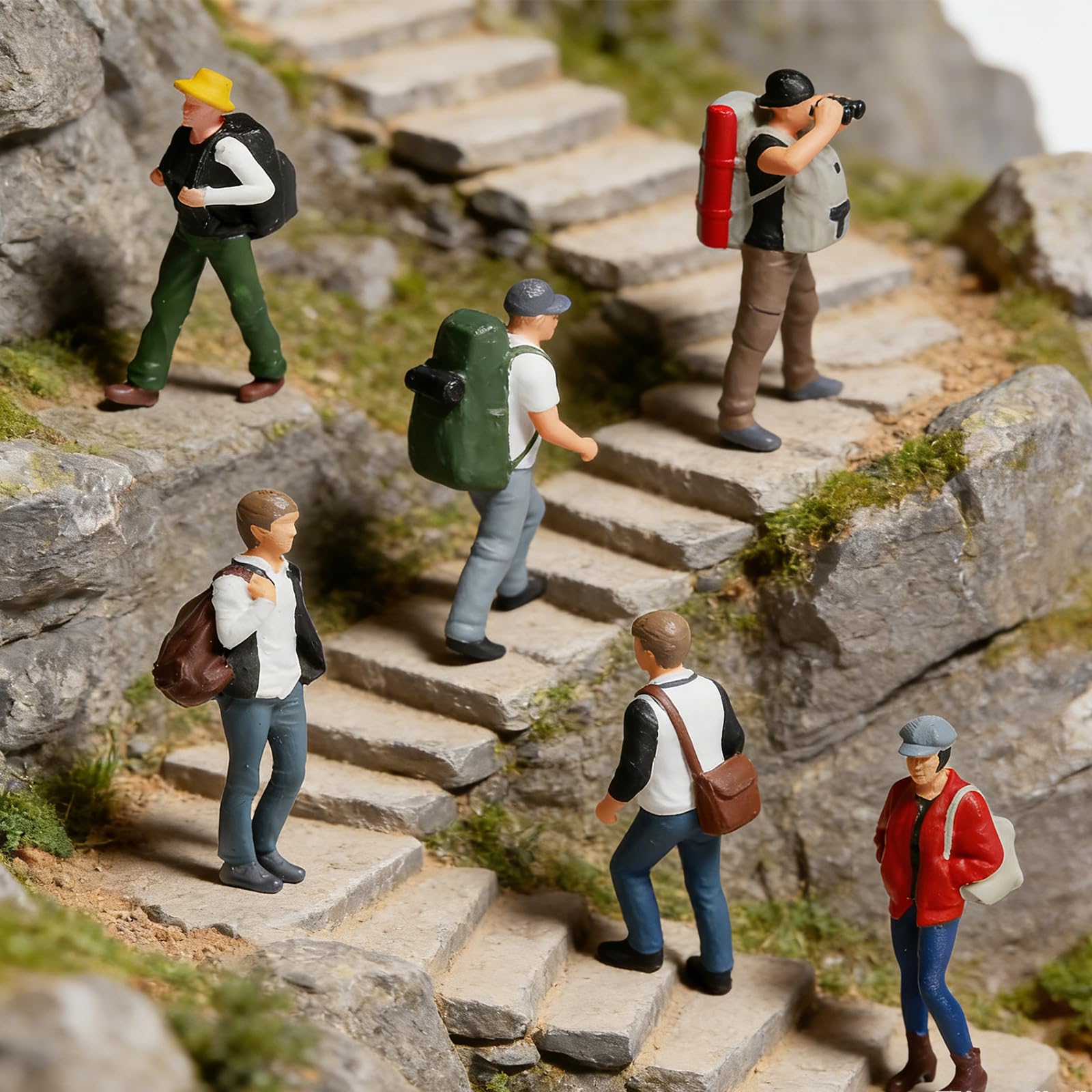 Resina miniature scene alpinismo, A Set Of Five People