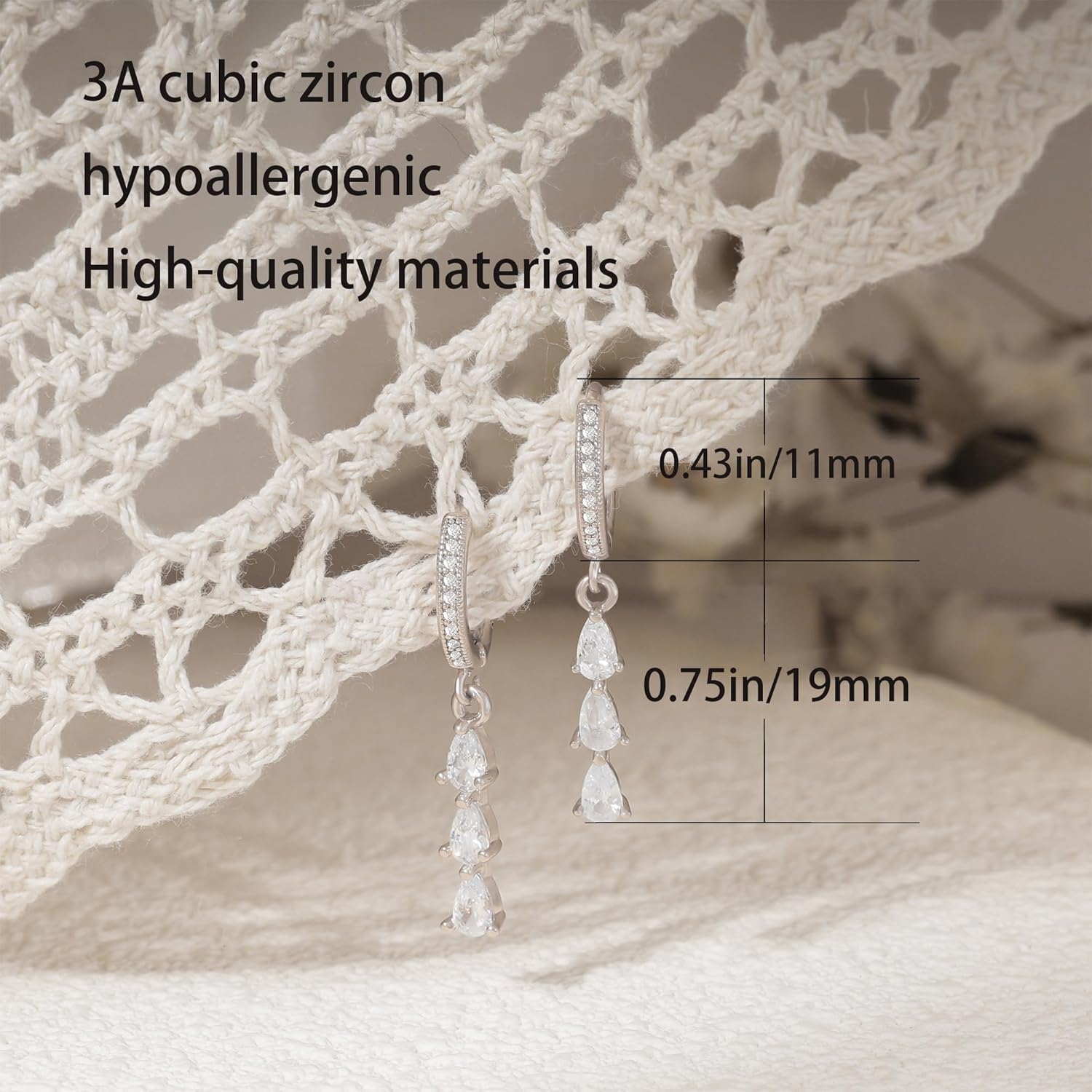 Gold Dangle Earrings for Women,Prom Jewelry Dainty Earring 14K Gold Plated Drop Earrings for Women Trendy Hypoallergenic CZ Dangling Earring - Image 4